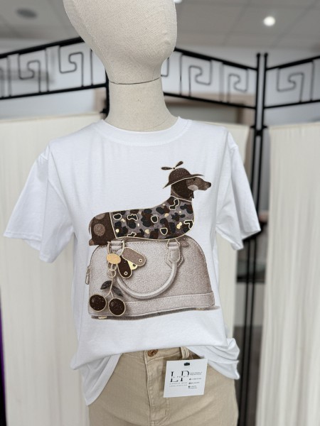 CAMISETA SALCHICHA MARRÓN