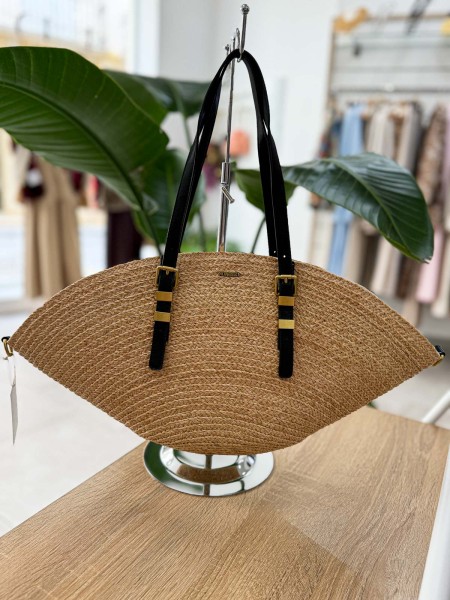BOLSO ABANICO RAFIA