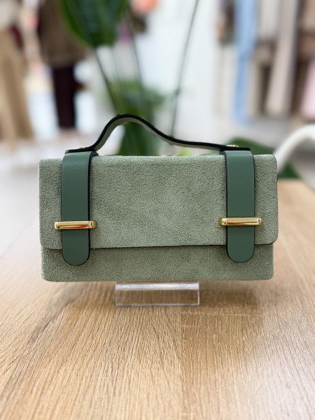 BOLSO MINI CAJITA PIEL VERDE AGUA