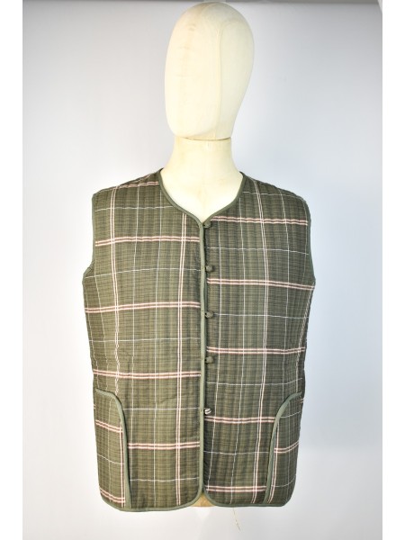 CHALECO ENGUATADO LISTAS VERDE CAZA Y ROJO ALFAIR