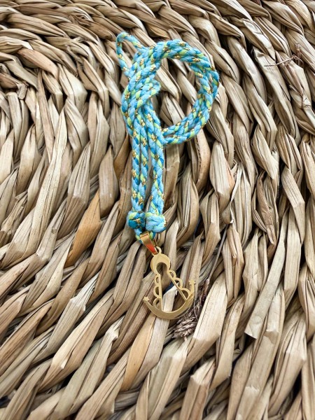 COLLAR CUERDA TRENZADA TURQUESA  VIRGEN 2