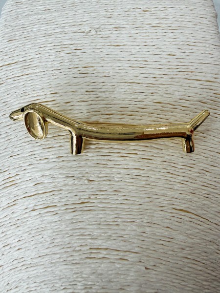 BROCHE PERRO SALCHICHA ORO