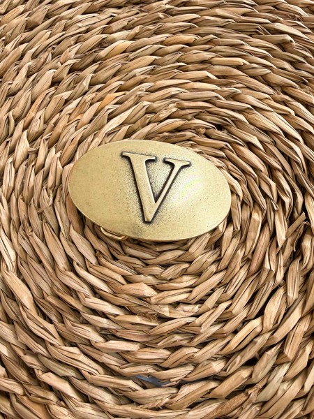 HEBILLA OVALO METAL LETRAS V
