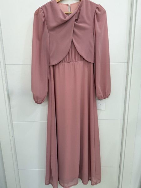 VESTIDO GASA CRUZADO ROSA 2