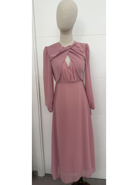 VESTIDO GASA CRUZADO ROSA