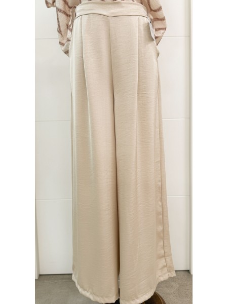 PANTALÓN SATINADO BASIC BEIGE
