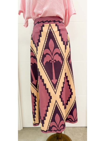 FALDA ETNICA TINTO Y BEIGE