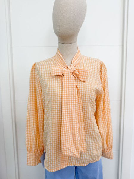BLUSA VICHY NARANJA LAZO