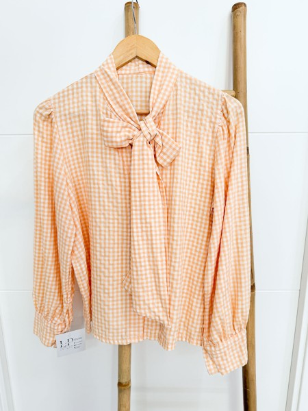 BLUSA VICHY NARANJA LAZO 2