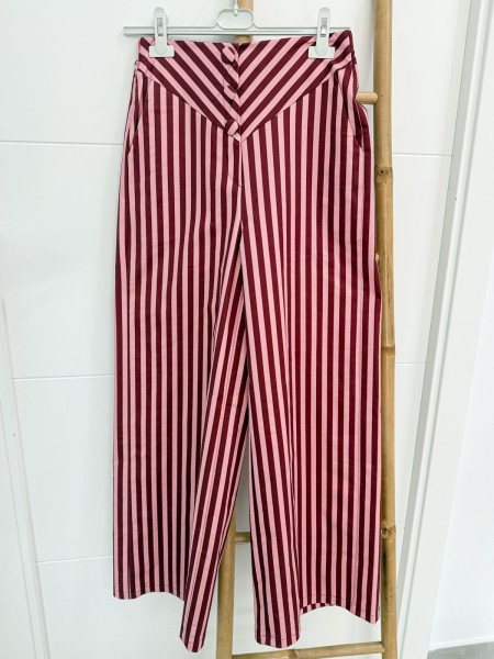 PANTALÓN RAYA TINTO Y ROSA 2