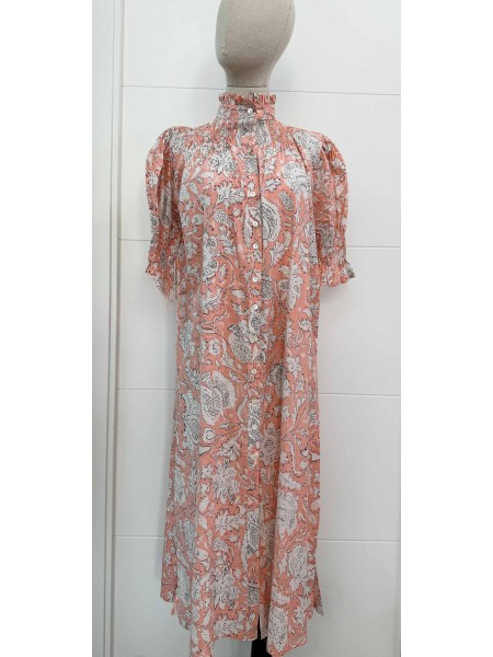 VESTIDO INDIO TONOS CORALES