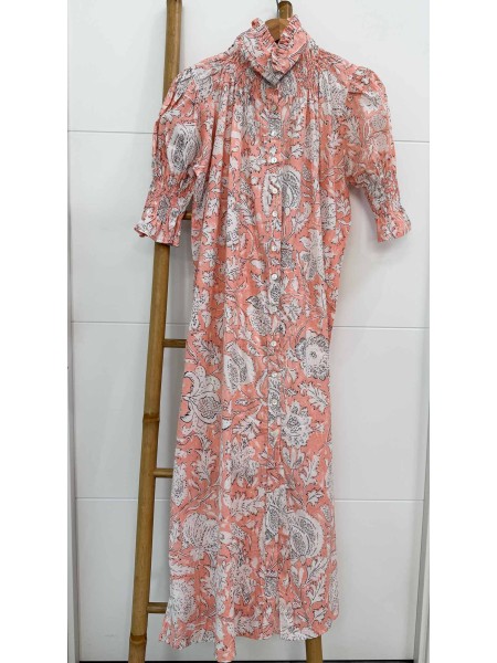 VESTIDO INDIO TONOS CORALES 2