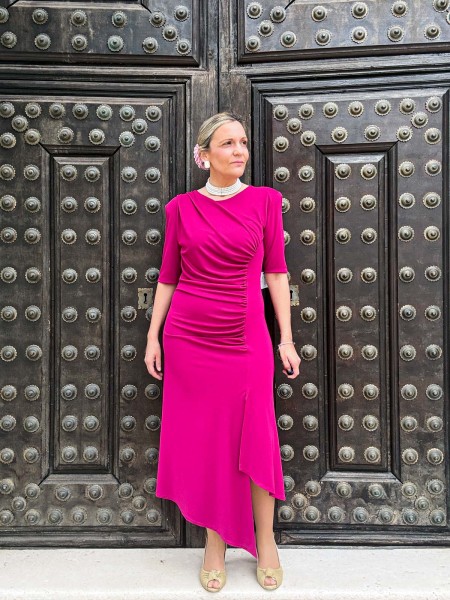 VESTIDO DRAPEADO BUGAMVILLA