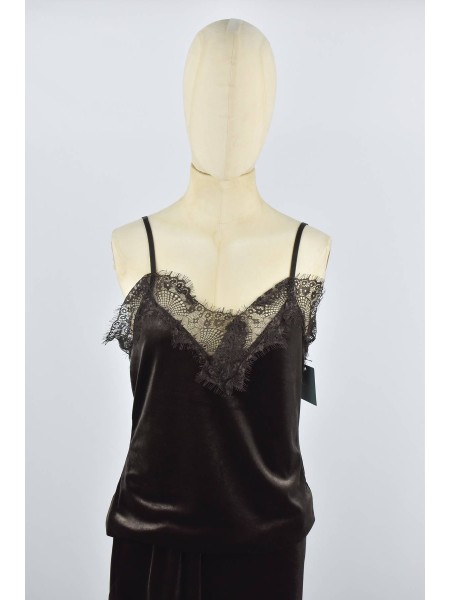 TOP LENCERO TERCIOPELO ENCAJE
