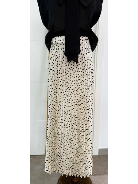 FALDA PLISADA LUNAR NEGRO