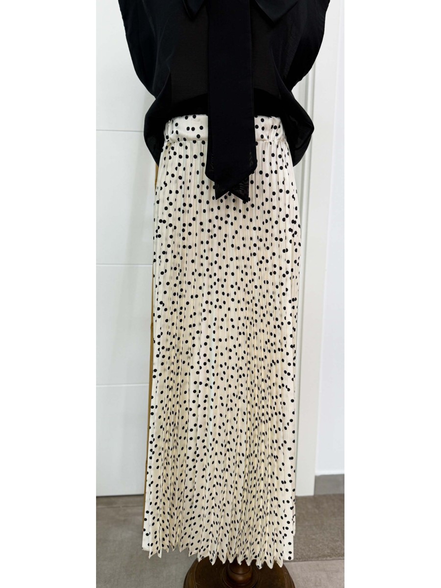 FALDA PLISADA LUNAR NEGRO