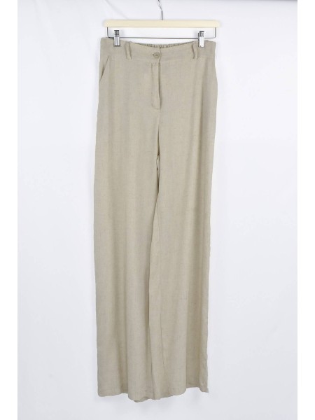 PANTALON PINZAS LINO BEIGE