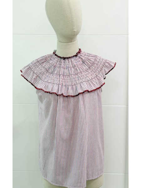 BLUSA BABEROLA ROSA Y TINTO 2
