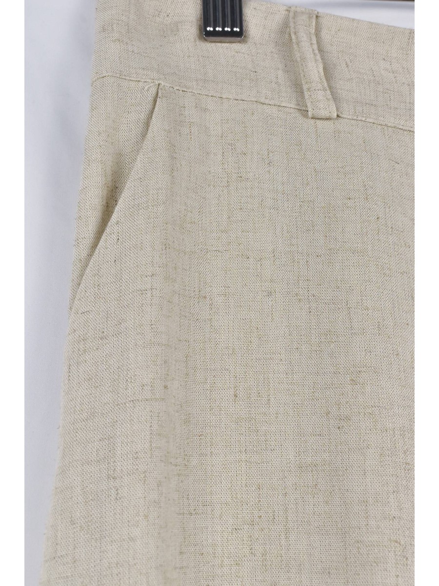 PANTALON PINZAS LINO BEIGE