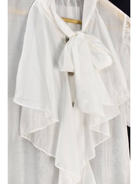 BLUSA ADELA BLANCA VOLANTE Y LAZO DELANTERO 2