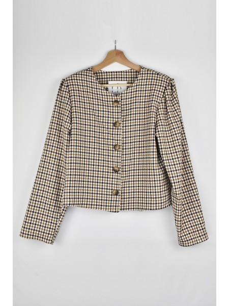 CHAQUETA CUADRO PATA DE GALLO AVIADOR MARRON 2