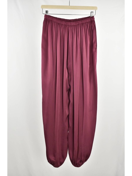 PANTALON SATEN BOMBACHO GRANATE 2