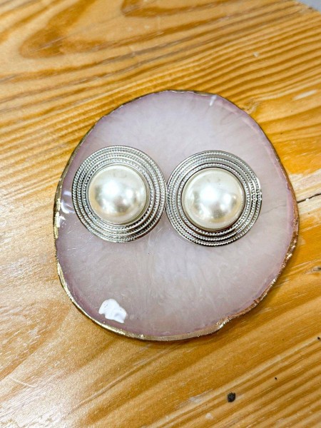 PENDIENTE GRAN PERLA PLATA