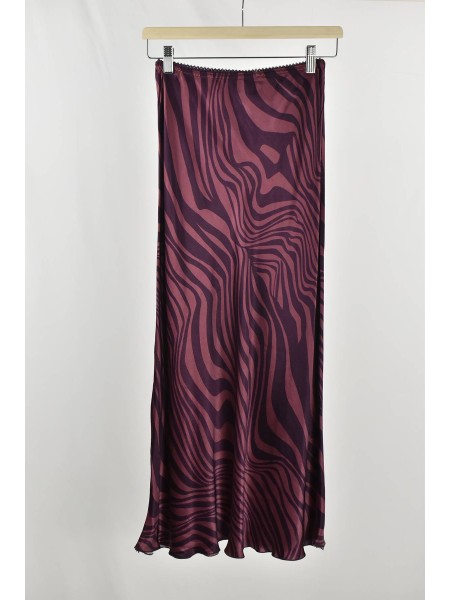 Falda satén granate 2