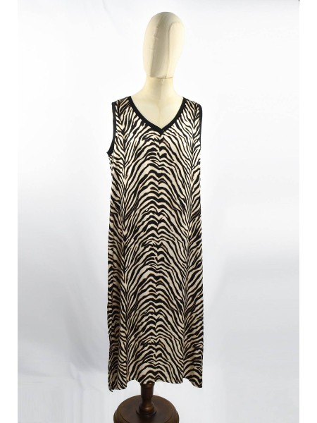 Vestido satén animal print