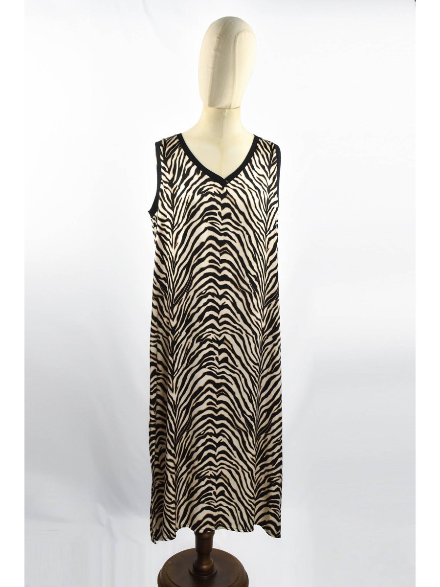 Vestido satén animal print