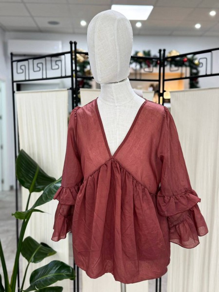 BLUSA TINTO VOLANTE ARMONÍA