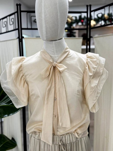 BLUSA BEIGE LAZO  ADELFA