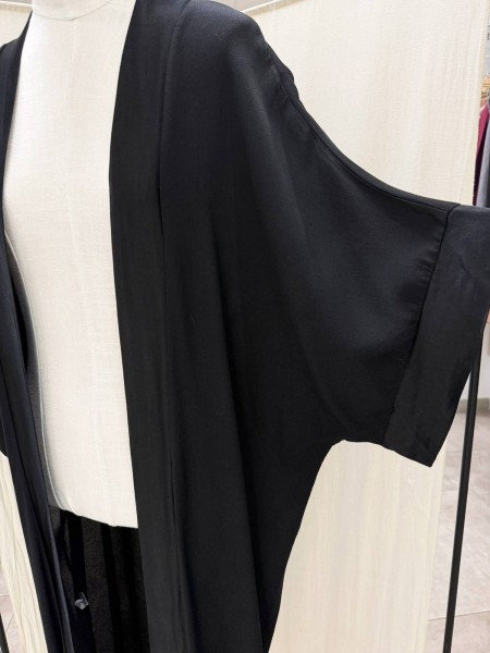 Guardapolvos negro gasa y saten