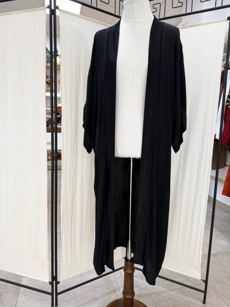 Guardapolvos negro gasa y saten 2