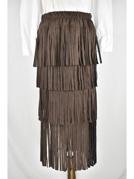 FALDA FLECO ANTELINA MARRON