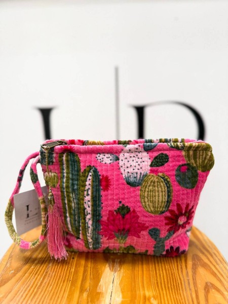 BOLSA ASEO TERCIOPELO ROSA 2
