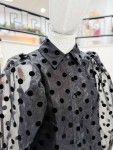CAMISA TUL LUNARES NEGRO