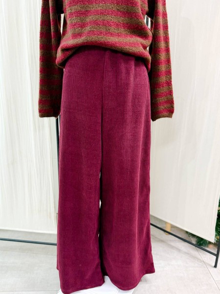 PANTALON PANA LICRA BURDEOS