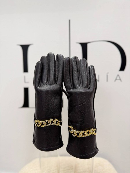 GUANTE CADENA NEGRO