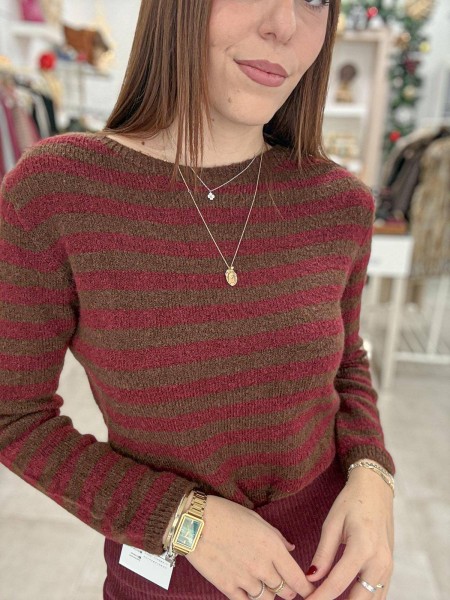 JERSEY RAYA MARRÓN Y GRANATE 2