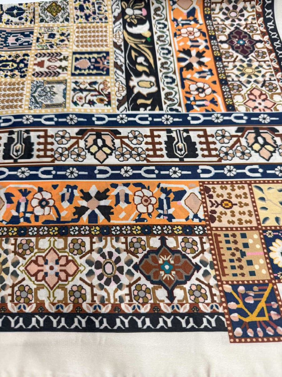 PAÑUELO SEDA TONOS BEIGE Y MARRON