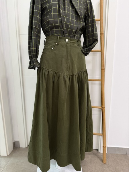 FALDA ARMERIA  VERDE CAQUI