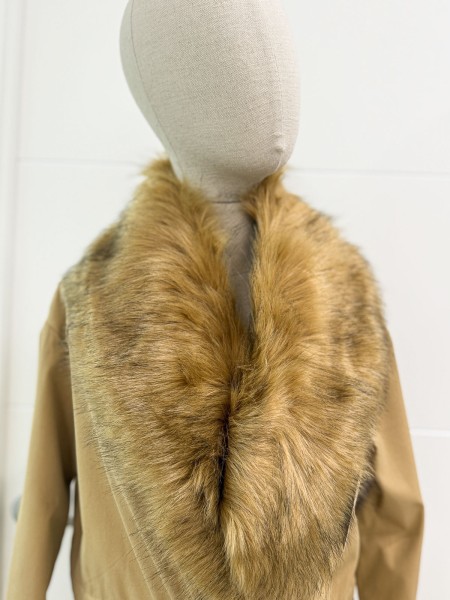 CUELLO PELO SINTÉTICO BEIGE JASPEADO