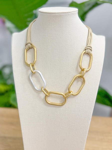 COLLAR ESLABÓN Y PIEL