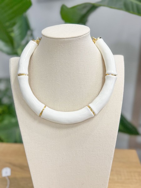 COLLARIN ´RÍGIDO BLANCO Y ORO