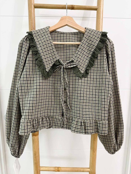 BLUSA ALEGORIA VICHY VERDE 2