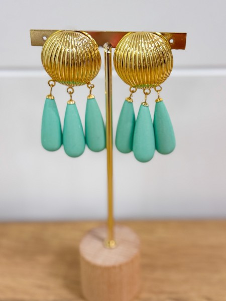 PENDIENTE GITANILLA VERDE AGUA