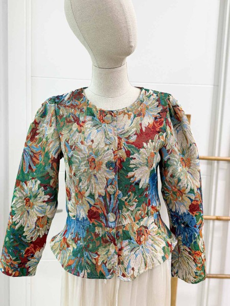 CHAQUETA JACQUARD FLORAL