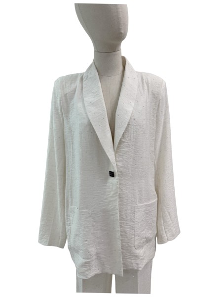 CONJUNTO DE CHAQUETA Y PANTALÓN STRASS BLANCO