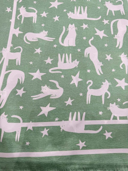 PAÑUELO GATITOS VERDES